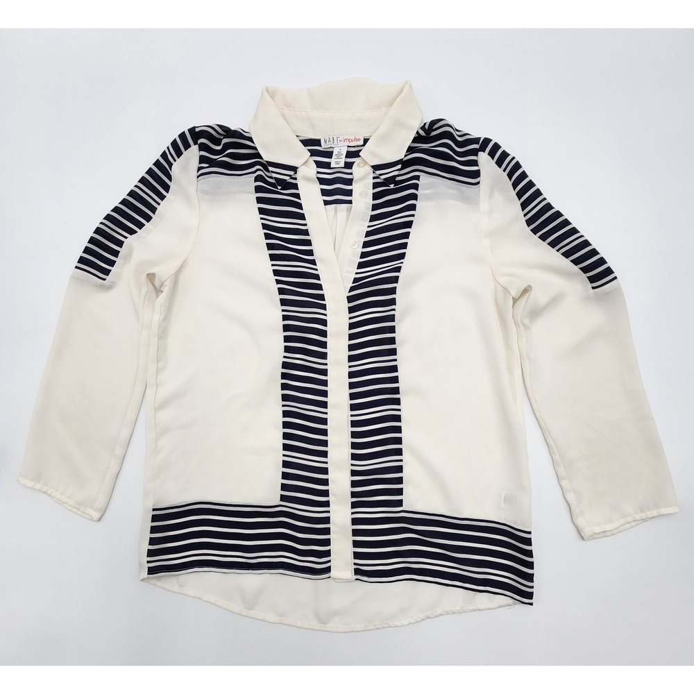 MADE FOR IMPULSE‎ FASHION WEEK WOMENS SHEER BUTTON UP TOP S